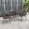 Bộ Bàn Ghế Sắt 1326 Chân Cong Màu Xám Nệm Nâu