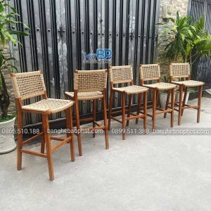 Bàn ghế bar đan dây ghế bar cabana