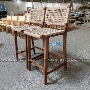 Ghế bar khung gỗ đan dây ghế bar Cabana