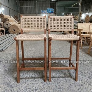 Ghế bar khung gỗ đan dây ghế bar Cabana