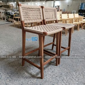 Ghế bar khung gỗ đan dây ghế bar Cabana