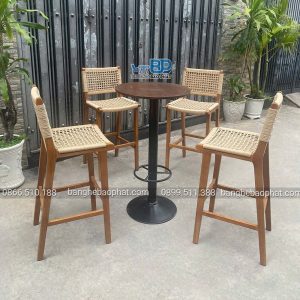 Bàn ghế bar đan dây ghế bar cabana
