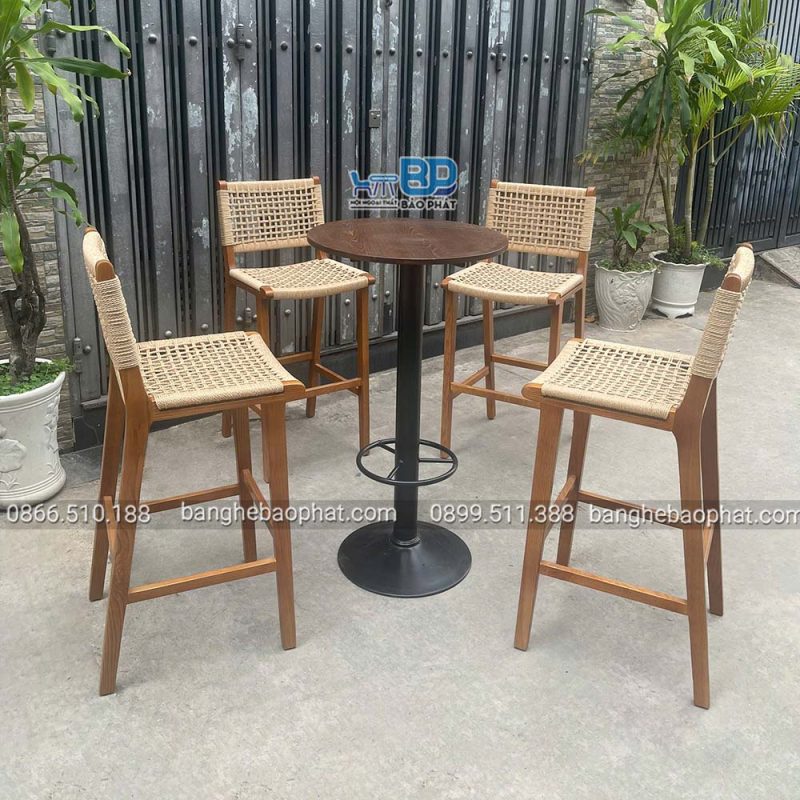 Bàn ghế bar đan dây ghế bar cabana