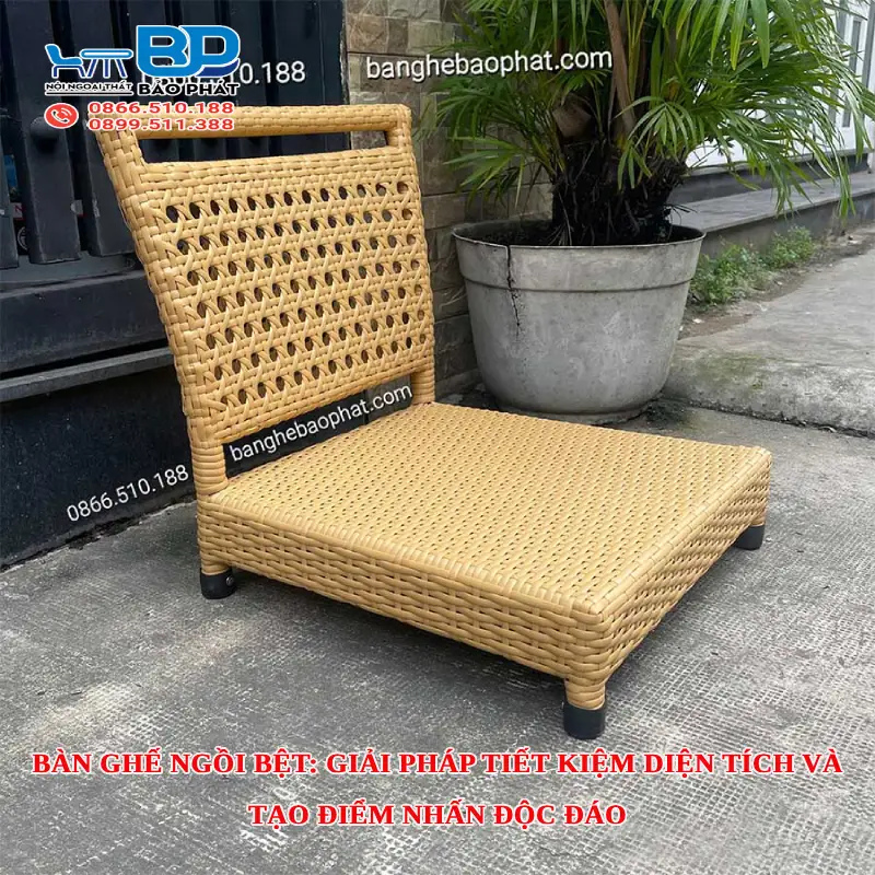 Bàn ghế ngồi bệt: Giải pháp tiết kiệm diện tích và tạo điểm nhấn độc đáo