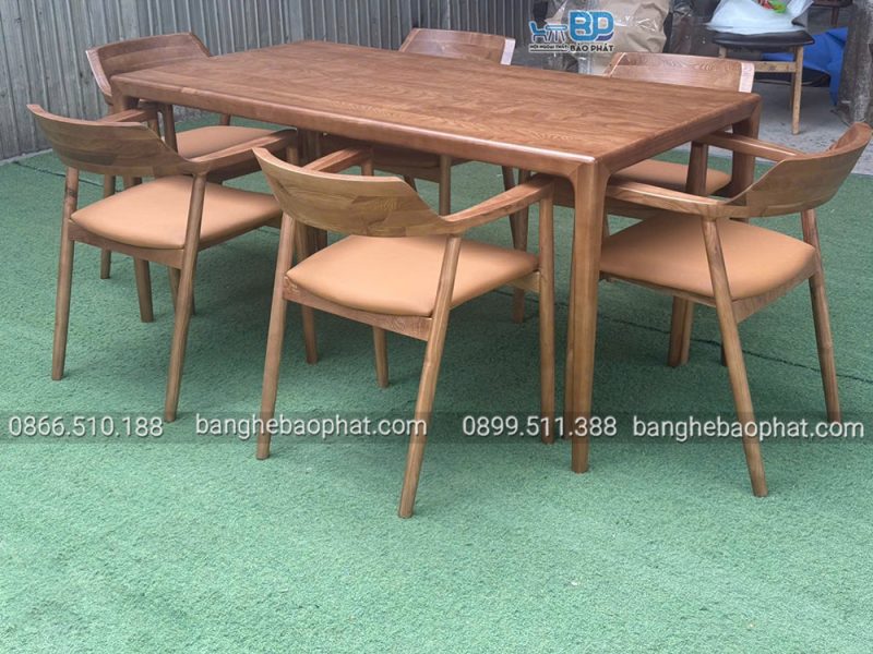 Ưu điểm của bộ bàn ghế ăn gỗ nệm 6 ghế Hiroshima bàn Neva