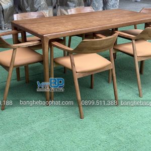 Bộ bàn ghế ăn gỗ nệm 6 ghế hiroshima bàn neva