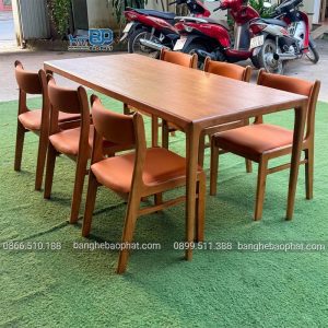 Bộ bàn ghế ăn gỗ nệm ghế bella bàn neva