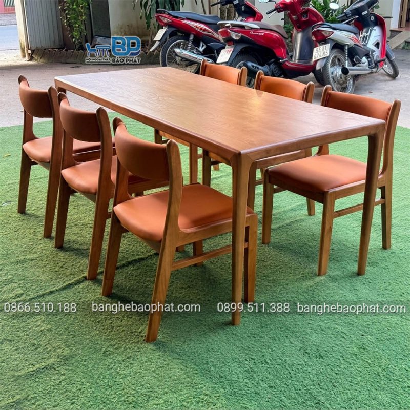 Bộ bàn ghế ăn gỗ nệm ghế bella bàn neva