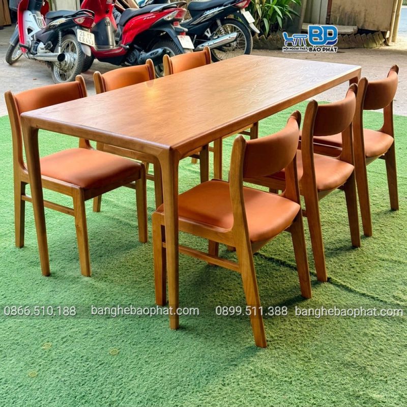 Bộ bàn ghế ăn gỗ nệm ghế bella bàn neva