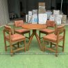 Bộ bàn ghế cafe gỗ nệm lưng nệm