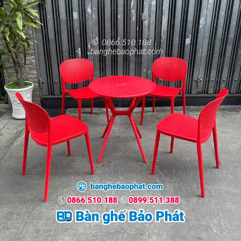 Ghế nhựa đỏ 3002