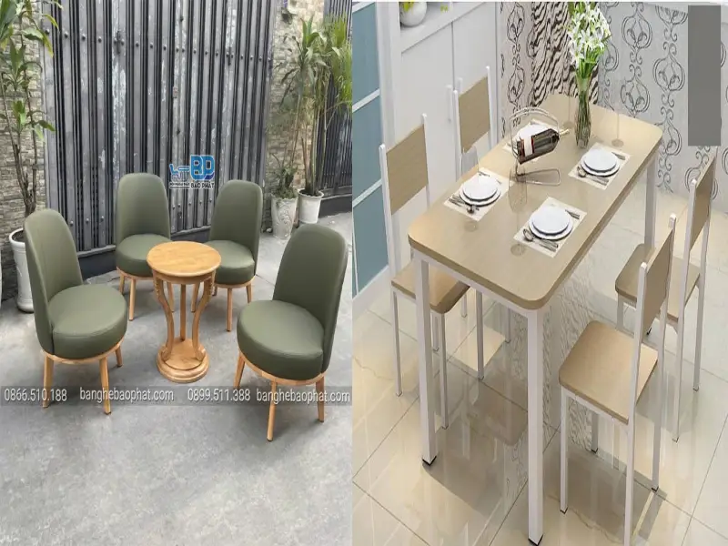 Quán trà sữa nên chọn bàn ghế gỗ tự nhiên hay gỗ công nghiệp?