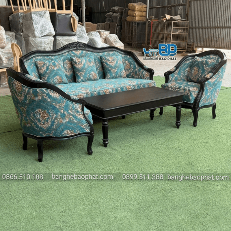 Sofa louis gỗ nệm