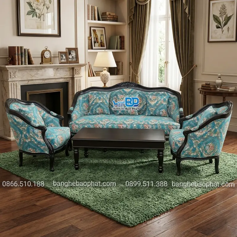 Sofa Louis gỗ nệm