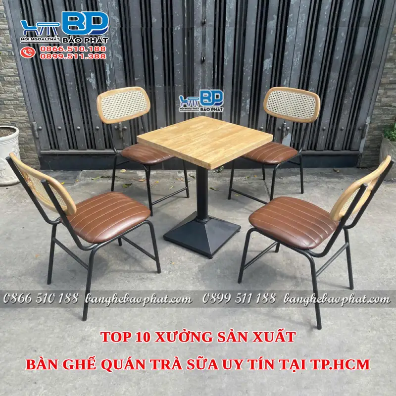 Top 10 xưởng sản xuất bàn ghế quán trà sữa uy tín tại TP.HCM