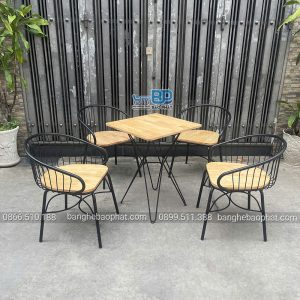 Bàn ghế sắt gỗ BGSBP062