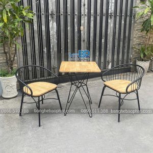 Bàn ghế sắt gỗ BGSBP062