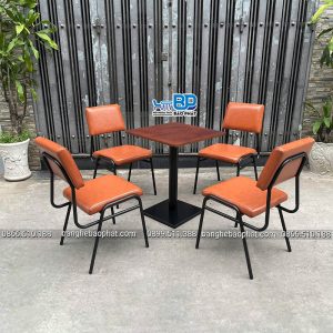 bàn ghế sắt nệm BGSNBP063