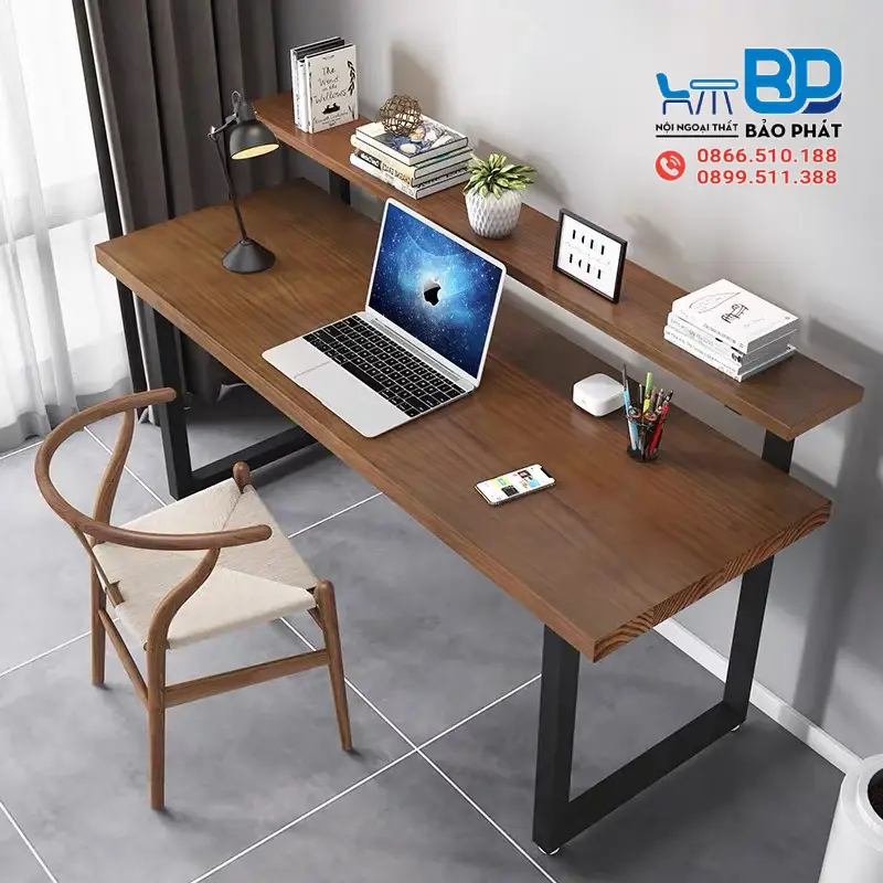 Bàn làm việc gỗ tự nhiên 1m2 phù hợp với nhiều không gian