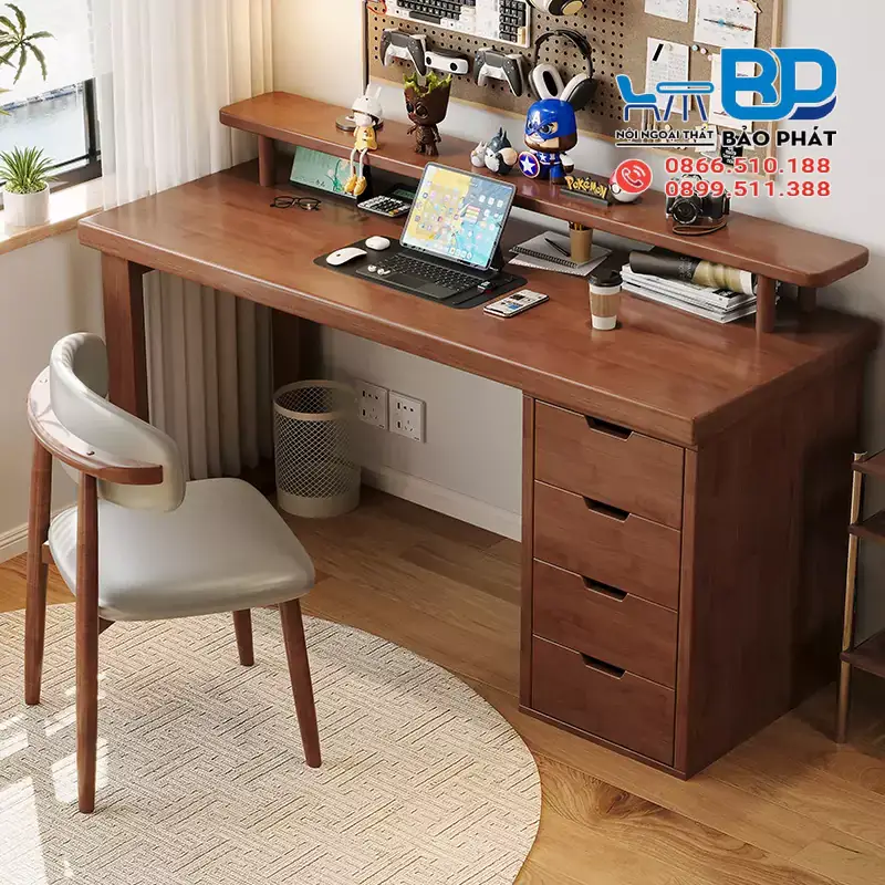 Bàn làm việc gỗ tự nhiên phong cách cổ điển