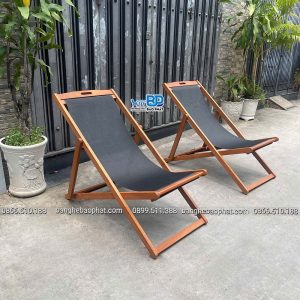 Ghế nằm bãi biển bằng gỗ xếp gọn