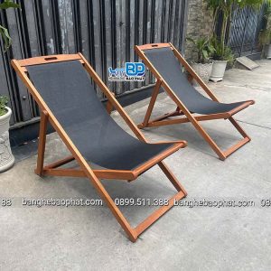 Ghế nằm bãi biển bằng gỗ xếp gọn