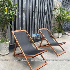 Ghế nằm bãi biển bằng gỗ xếp gọn