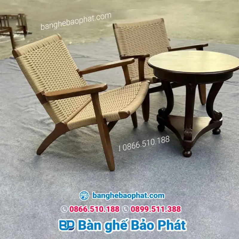 Ghế tựa lưng gấp gọn CH25 khung gỗ Ash đan cói