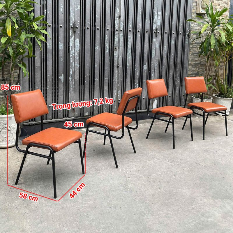 Kích thước ghế sắt nệm BGSNBP063