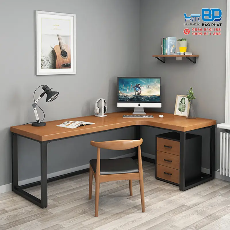 Mẫu bàn làm việc đẹp tại nhà chữ L