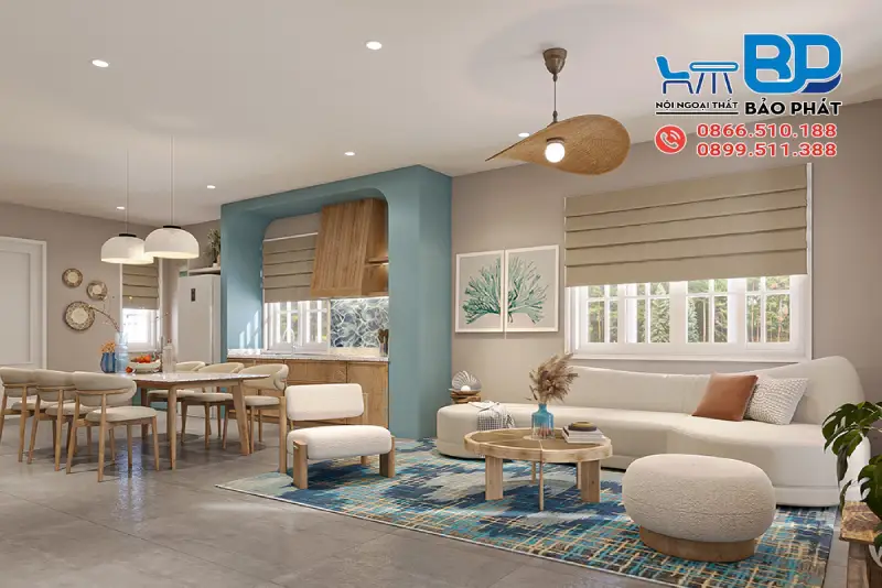Phòng bếp phong cách biển cả tràn đầy sức sống