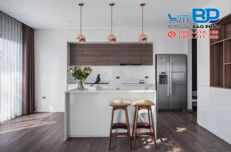 Phòng bếp phong cách Minimalist tối giản nhưng tiện nghi