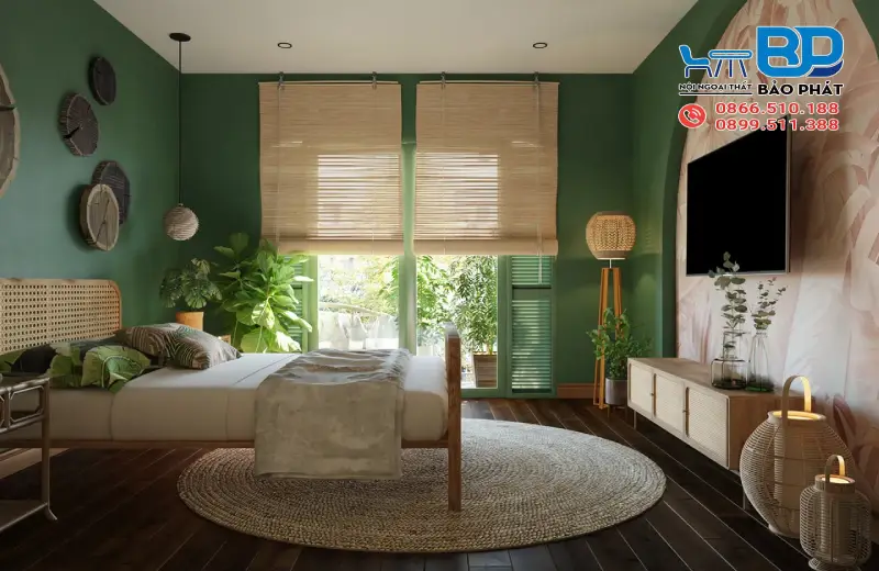 Phòng ngủ phong cách Tropical nhẹ nhàng