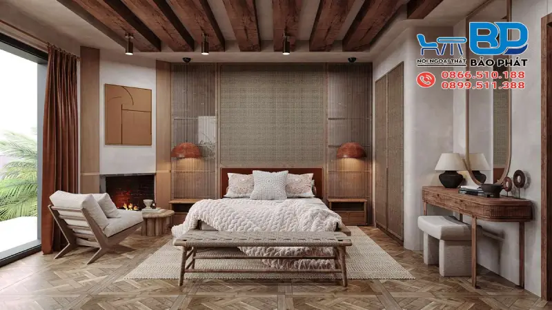 Phòng ngủ Rustic thư giãn