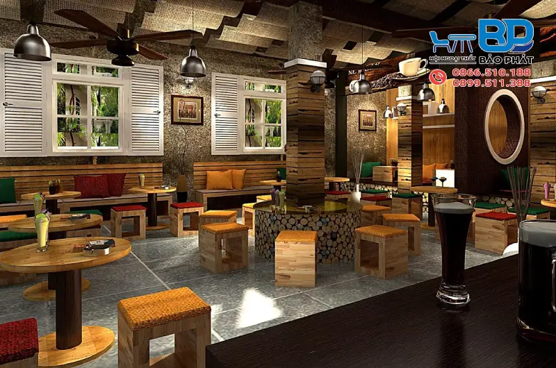 Quán cafe phong cách mộc thiết kế mộc mạc, thân thuộc