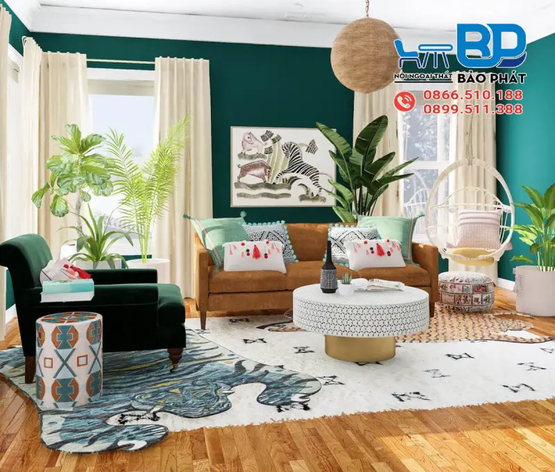 Thiết kế nội thất phong cách Tropical ngập tràn cây xanh