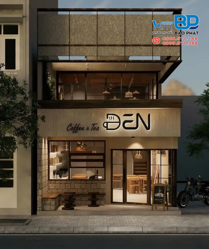 Thiết kế quán cafe 2 tầng phong cách vintage