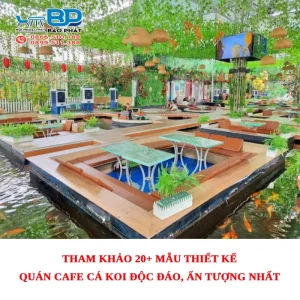 Tham khảo 20+ mẫu thiết kế quán cafe cá Koi độc đáo, ấn tượng nhất