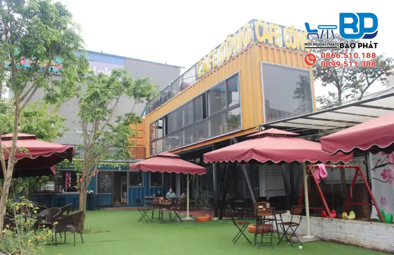 Thiết kế quán cà phê container phong cách nghệ thuật ấn tượng