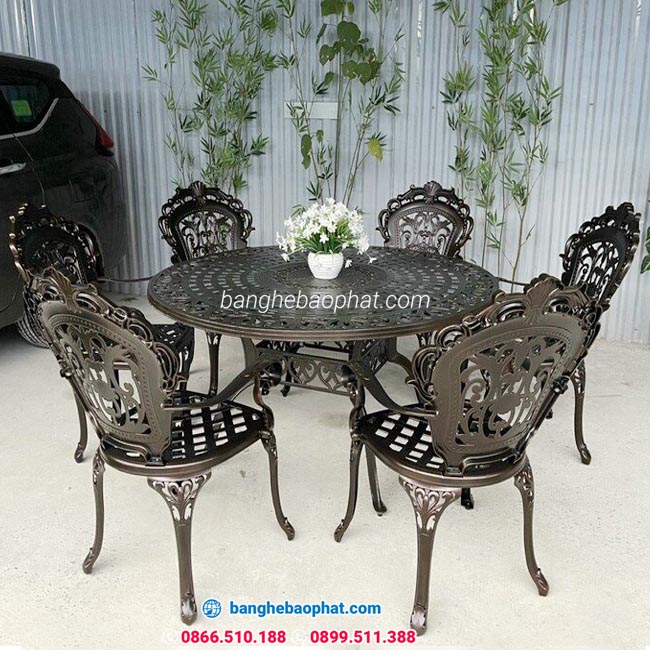 Bàn ghế ban công nhôm đúc BGNDBP013