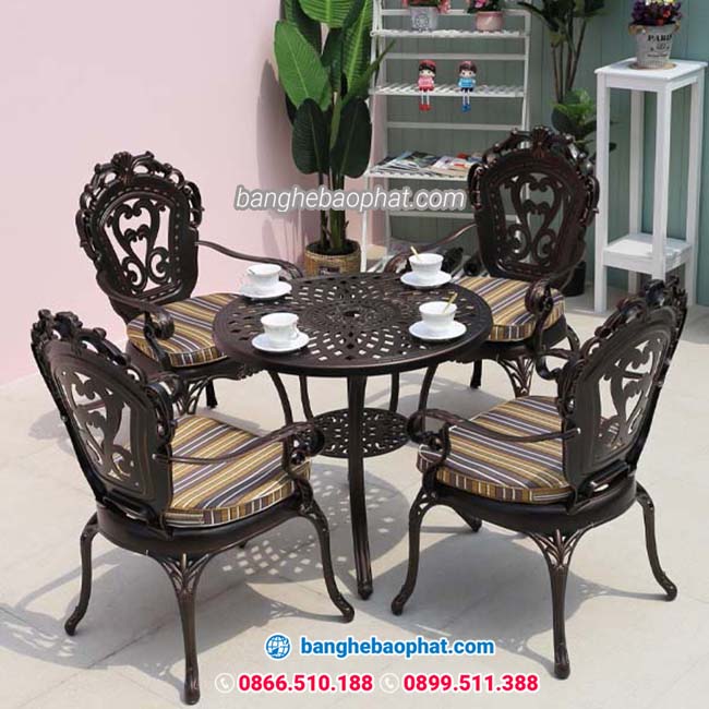 Bàn ghế ban công nhôm đúc BGNDBP014