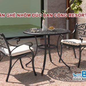 Bàn ghế nhôm đúc ban công resort