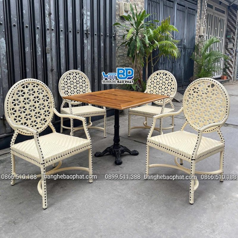 Ưu điểm của bộ bàn ghế nhựa giả mây cao cấp BGNGMBP100