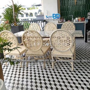 Bàn Ghế Nhựa Giả Mây Cao Cấp BGNGMBP100