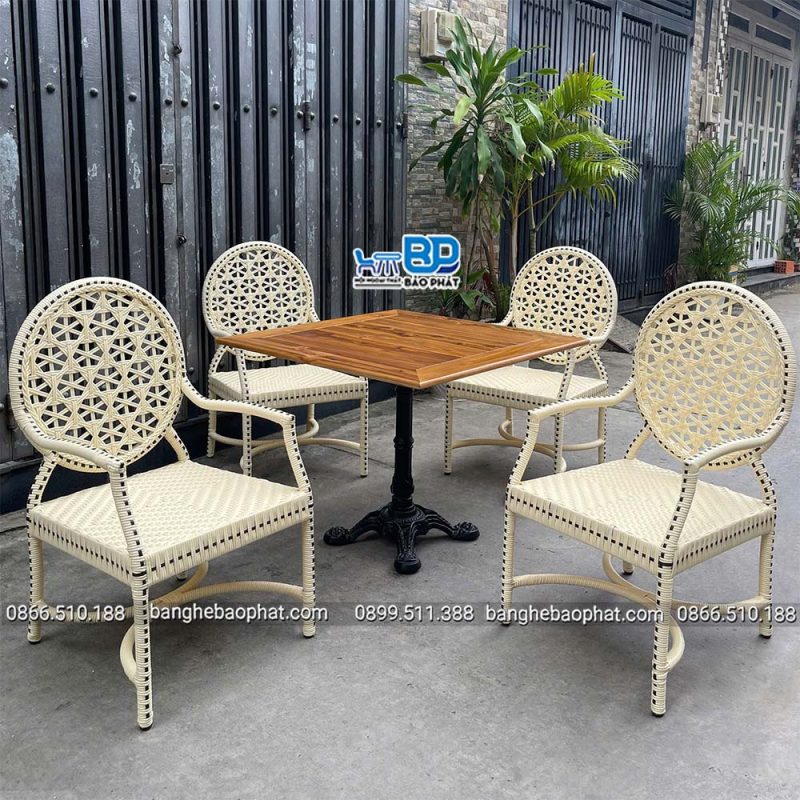 Bộ bàn ghế nhựa giả mây cao cấp BGNGMBP100 bền đẹp và sang trọng