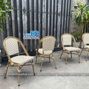 ghế nhựa giả mây ngoài trời khung nhôm BGNGMBP099