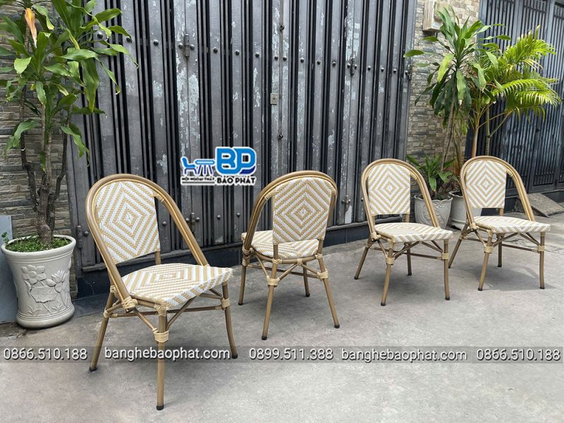 Ứng dụng của ghế nhựa giả mây ngoài trời khung nhôm BGNGMBP099