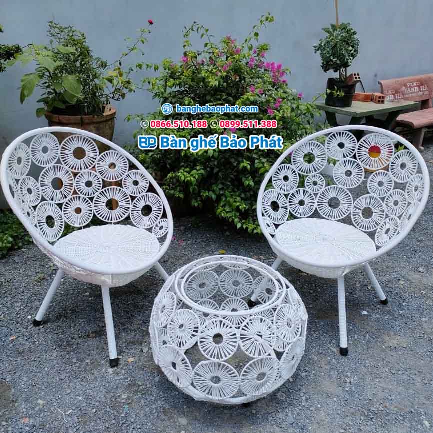 Bộ bàn ghế mini ban công chung cư đẹp BGBCBP002