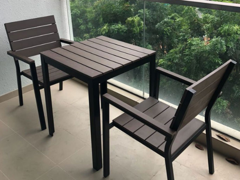 Bộ bàn ghế ban công sắt hộp phong cách Minimalism 1 bàn 2 ghế