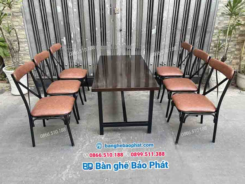 Bộ bàn ghế ban công sắt hộp BGQABP001 phong cách Minimalism